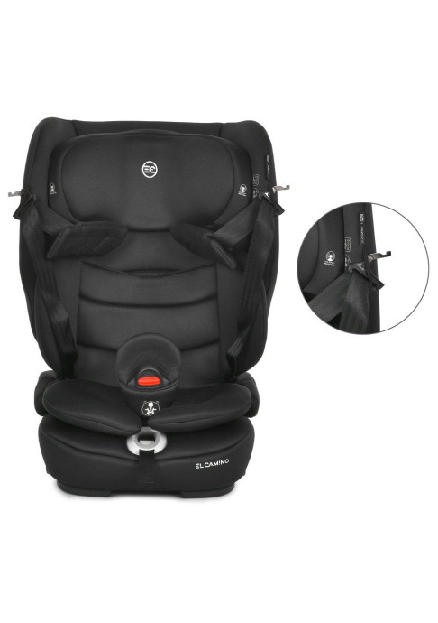 Дитяче автокрісло El Camino i-Pro ME 1234 Black чорне Isofix та Top Tether