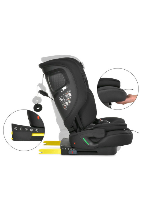 Дитяче автокрісло El Camino i-Pro ME 1234 Black чорне Isofix та Top Tether