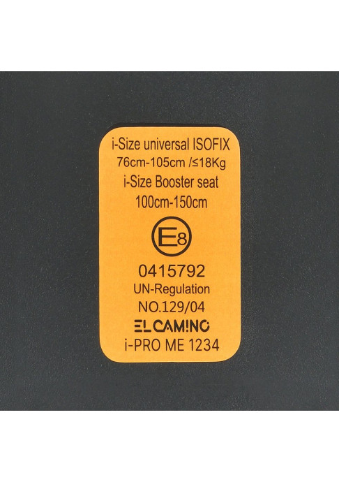 Дитяче автокрісло El Camino i-Pro ME 1234 Gray сіре Isofix та Top Tether