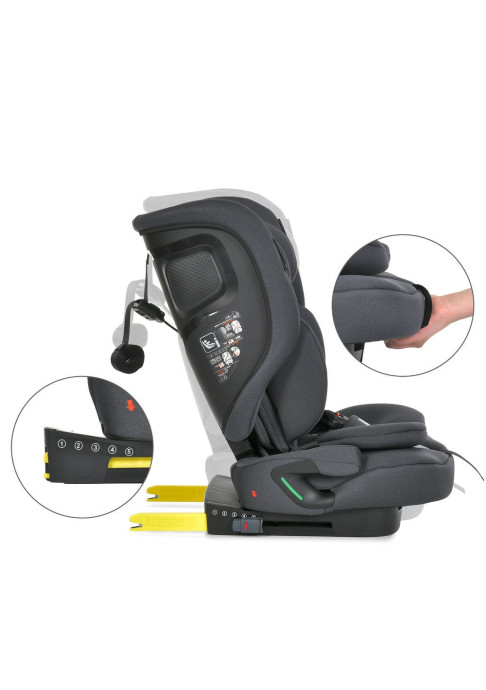 Дитяче автокрісло El Camino i-Pro ME 1234 Gray сіре Isofix та Top Tether